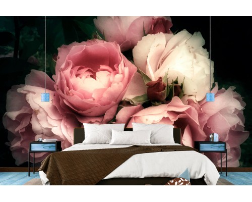 3D Фотообои  3Д Розовые пионы