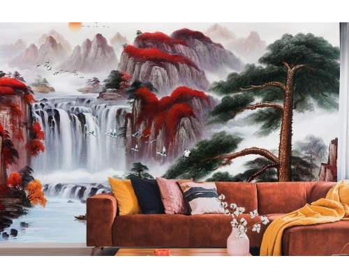 3D Фотообои  3Д Яркий водопад