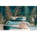 3D Фотообои  3Д Листья на изумруде w-dec_17593