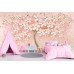 3D Фотообои  3Д Розовое дерево w-38481_pink